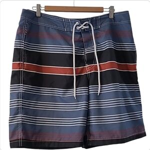 Gap Board Shorts Swim Trunks Lined Mens Large Beach Vacation Red White Blue